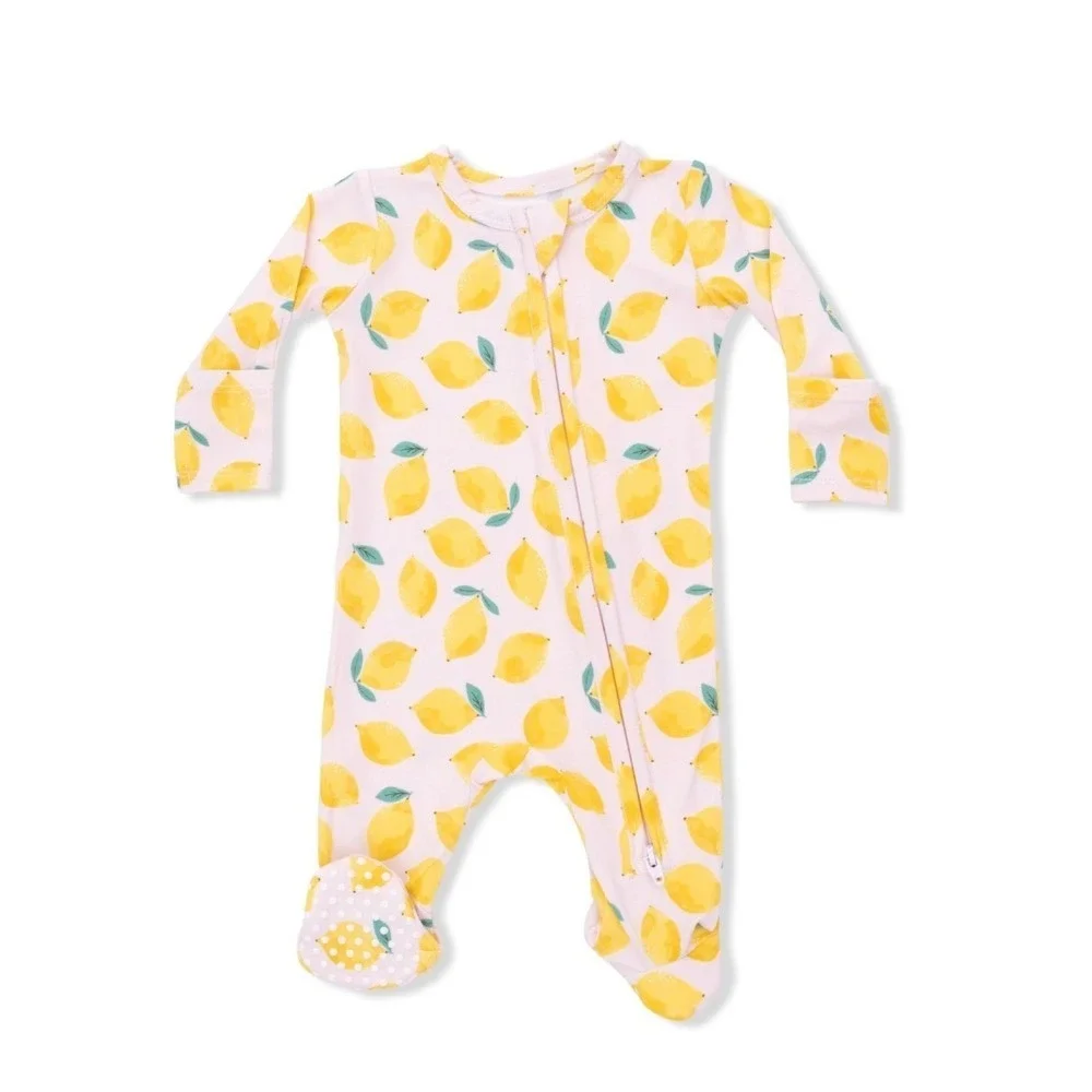 Angel Dear Sunny Lemons 2-Way Zipper Footie – 6–9 Months – NWT